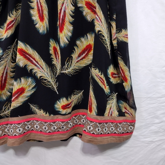Forever 21 Feather Print Bobo Mini Dress Size S - Picture 9 of 12